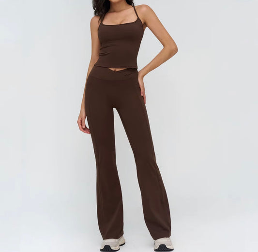 Contour Sculpt V-Waist Flare Leggings & Fitted Tank Active Set