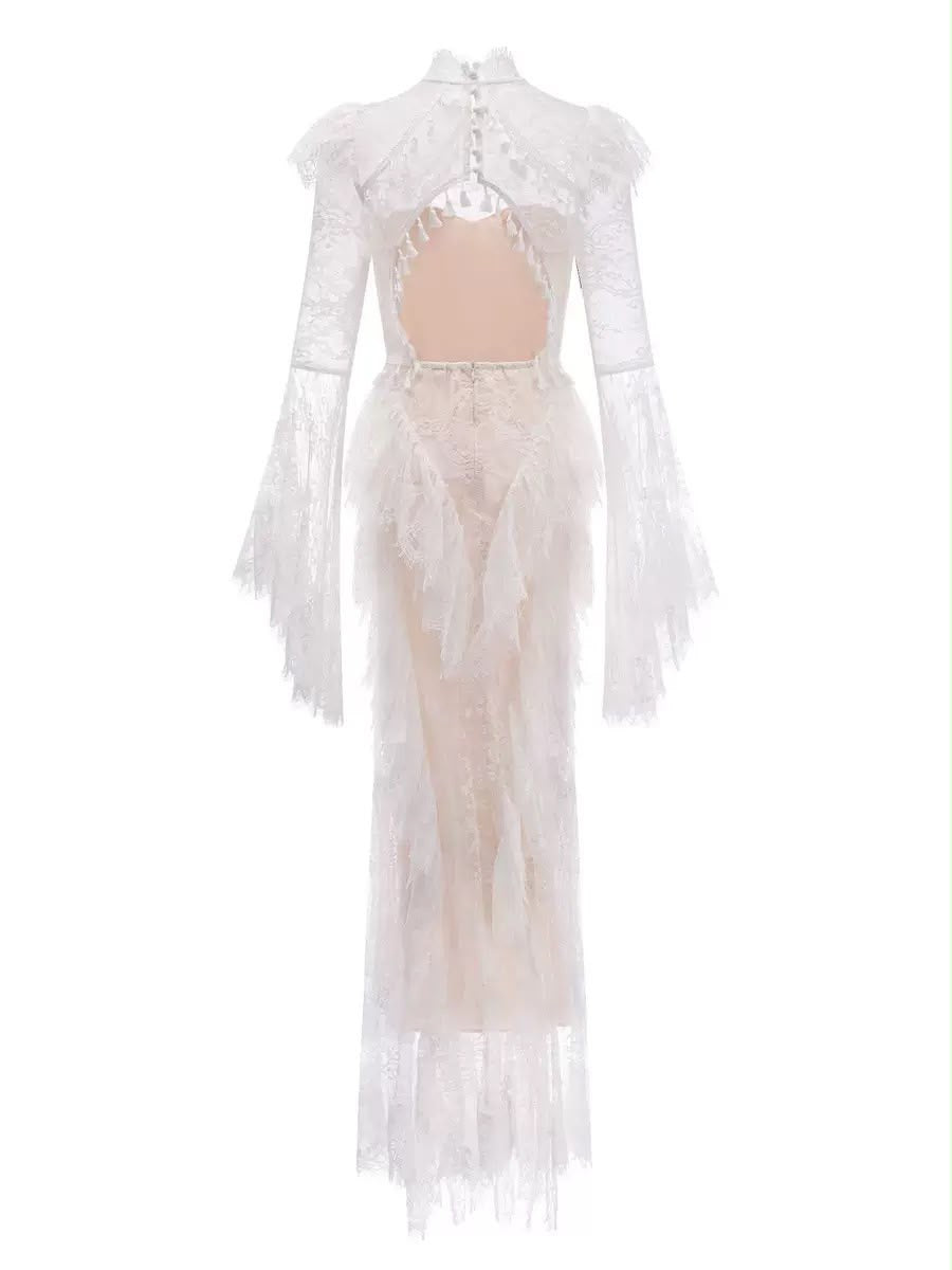 Ethereal Lace Corset Maxi Dress