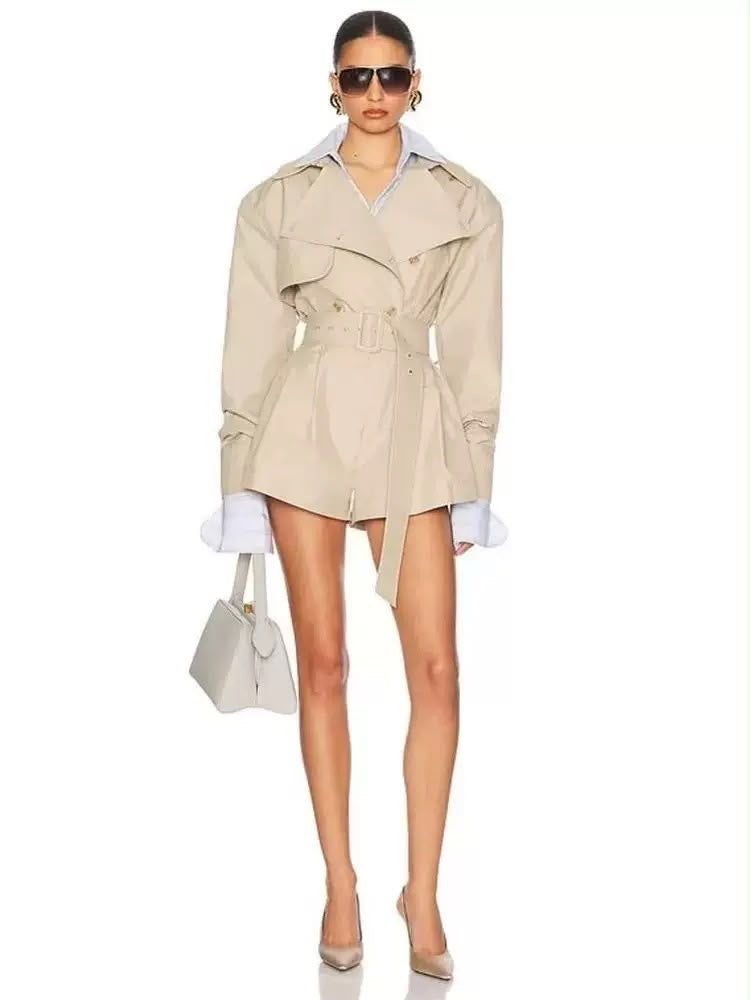 Sage Trench Romper Set