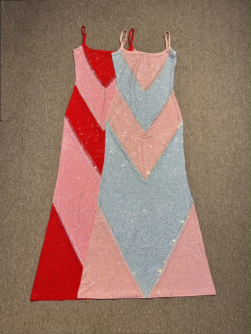 Crystal Chevron Gown