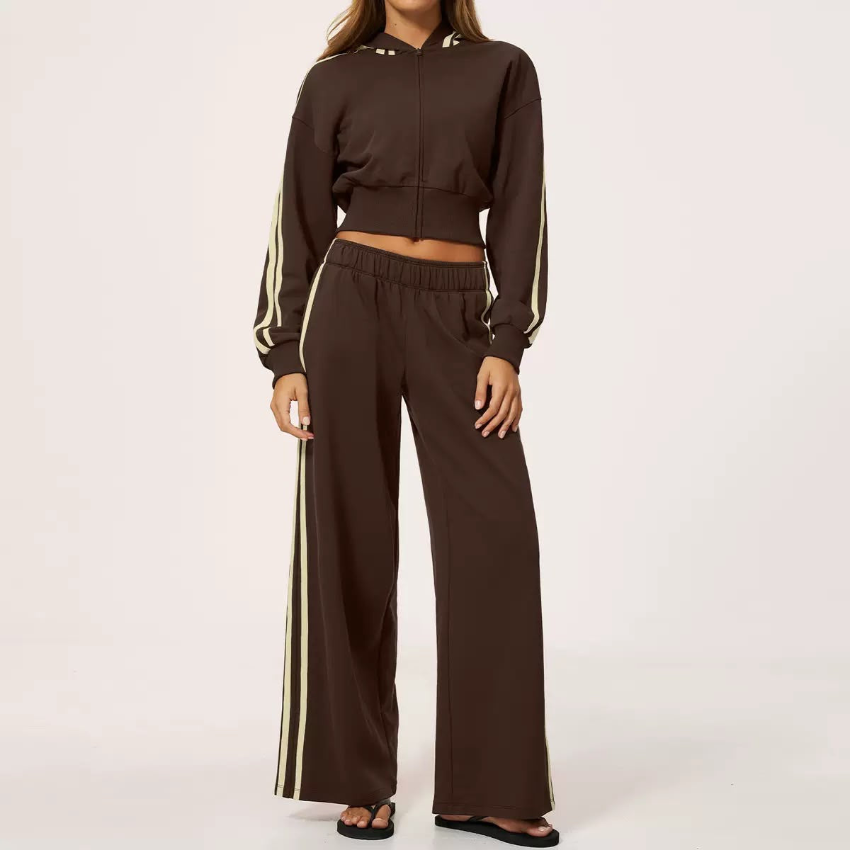 Retro Stripe Wide-Leg Tracksuit