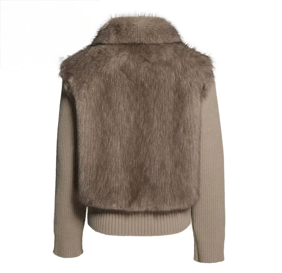 Luxe Fur Panel Knit Jacket