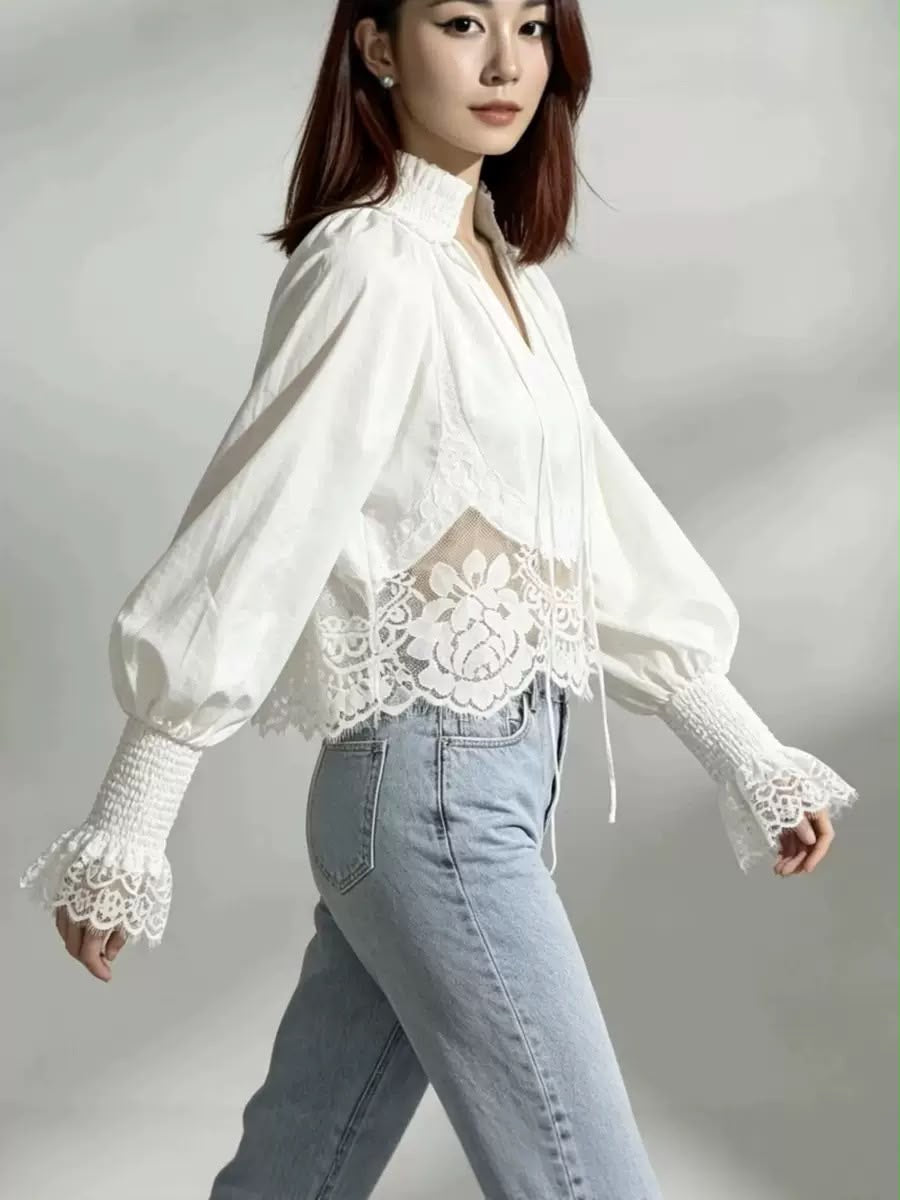 Ivory Romance Lace Blouse