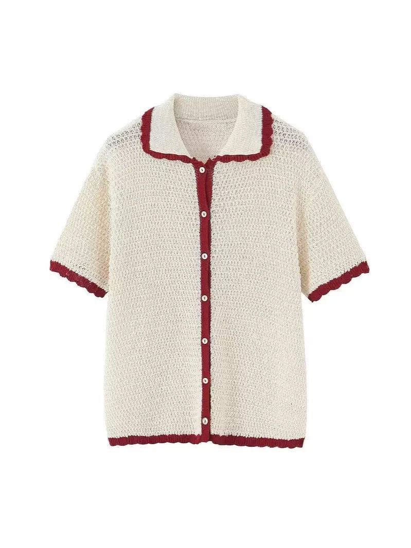 Crimson Trim Knit Set