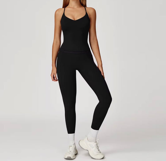 Strappy Cross-Back Sculpting Pocket Active Set