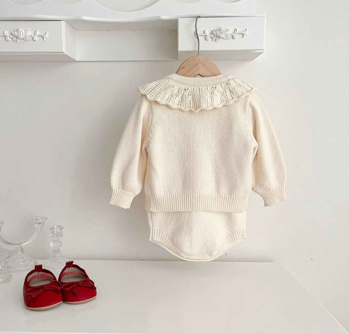 Little Red Bow Knit Set