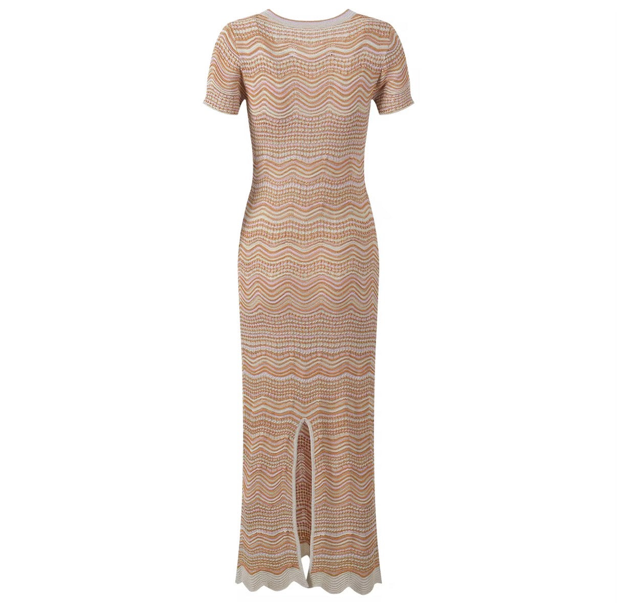Sunset Wave Knit Maxi Dress
