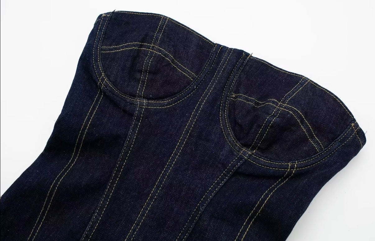 Indigo Corset Maxi Dress