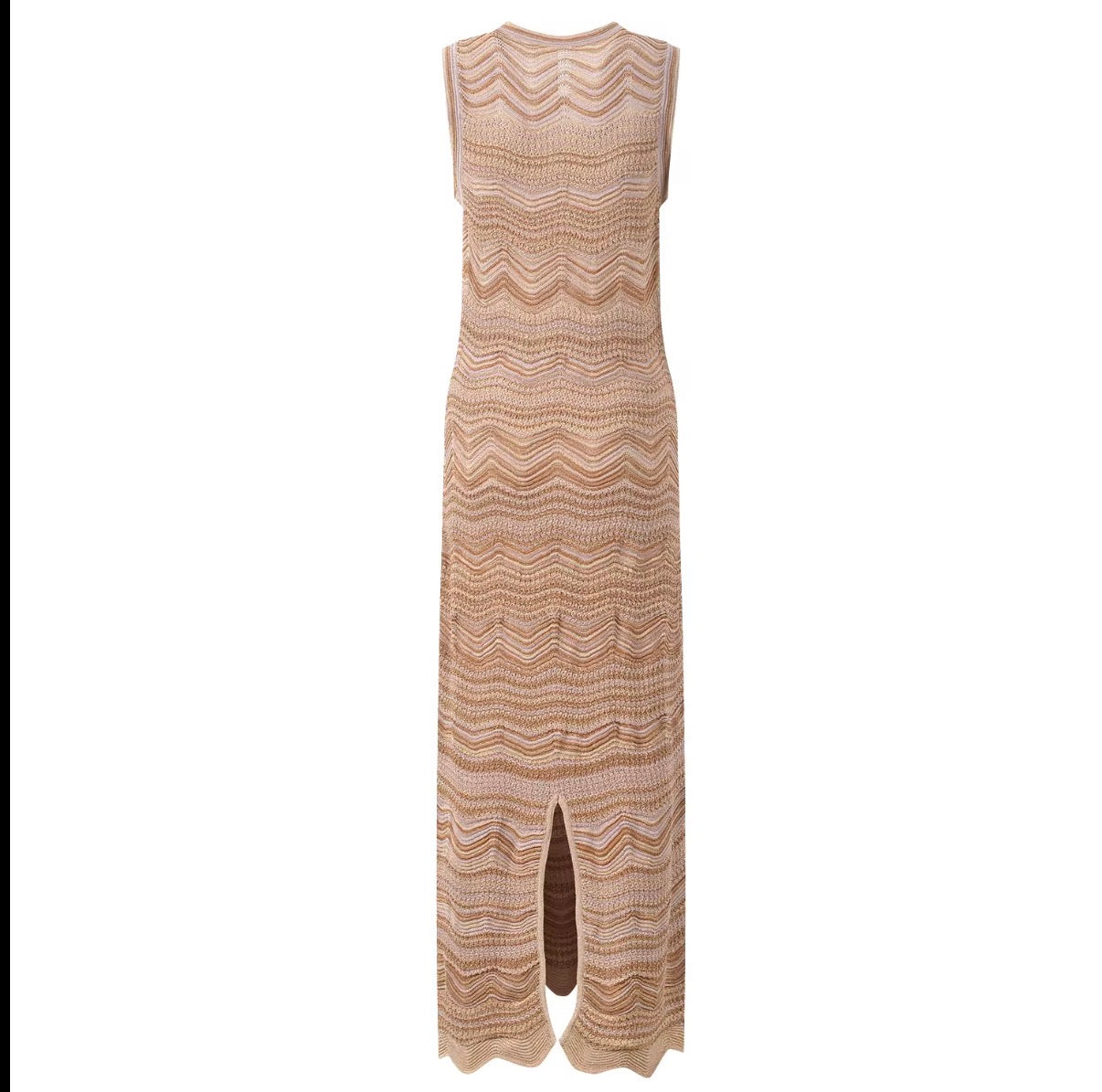 Golden Wave Knit Maxi Dress