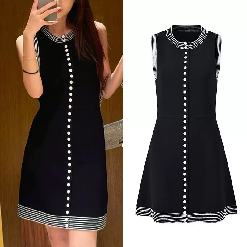 Monaco Button Mini Dress