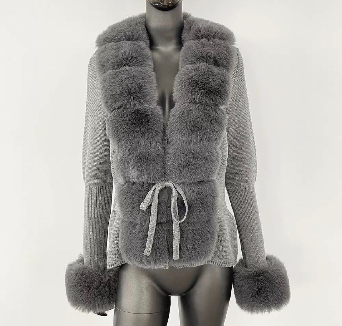 Winter Royale Knit Fur Cardigan