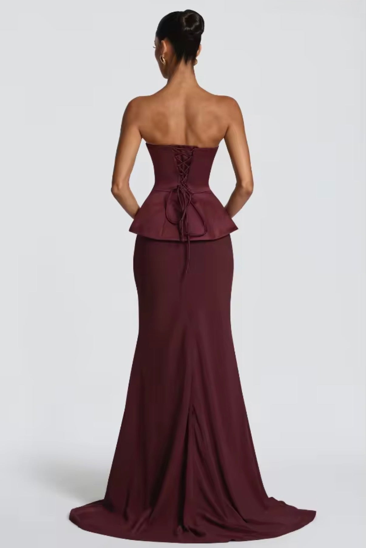Satin Corset Scarf Maxi Dress