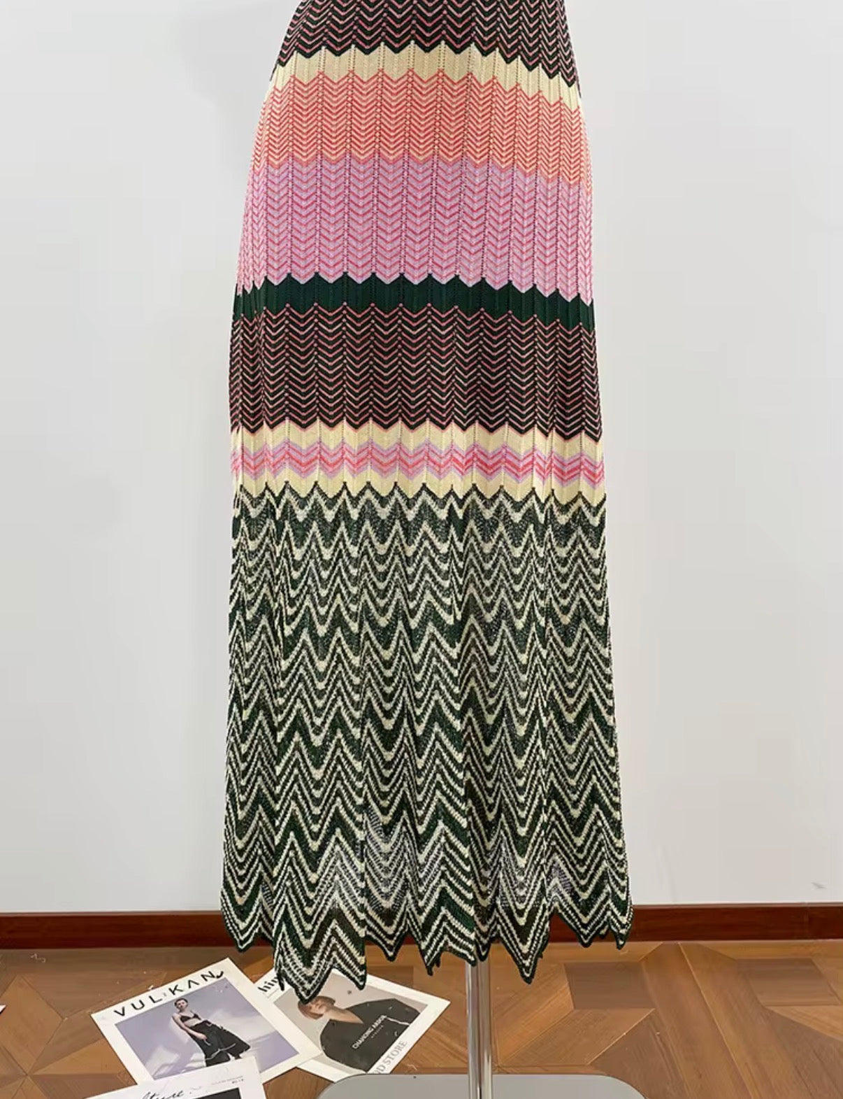 Blush Chevron Maxi Dress