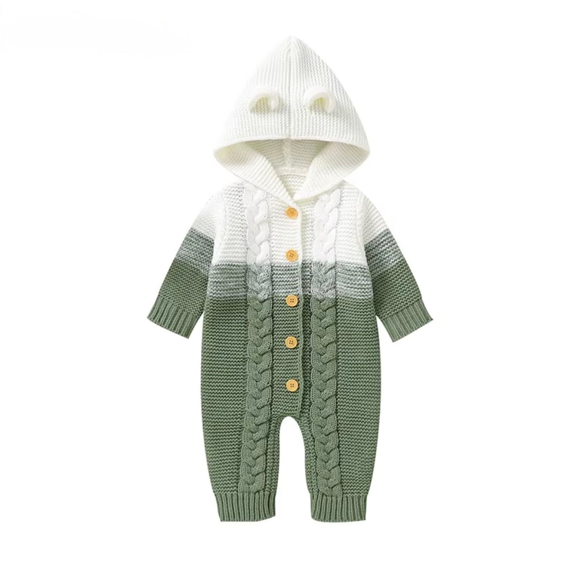 Cozy Bear Hooded Knit Romper