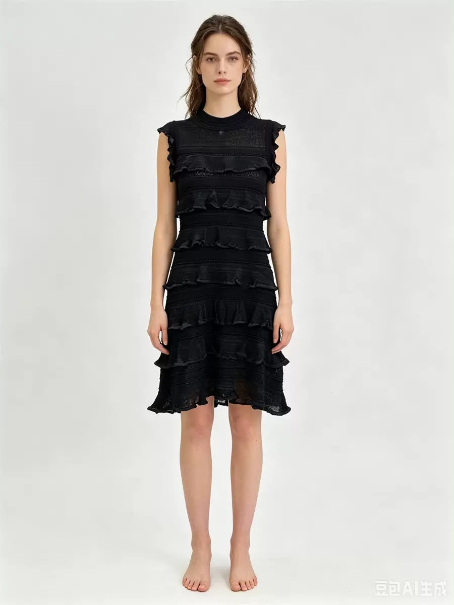 Rosalie Ruffle Knit Dress