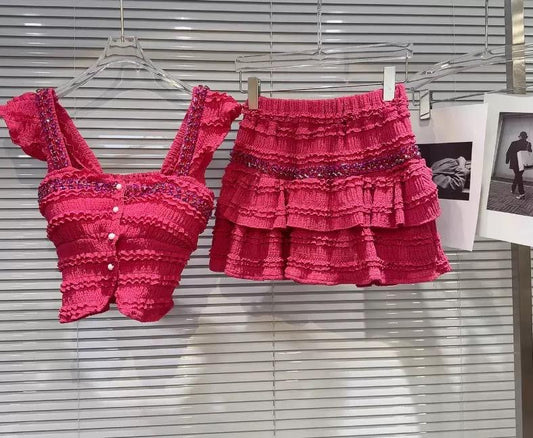 Ruffle Lace Two-Piece Set