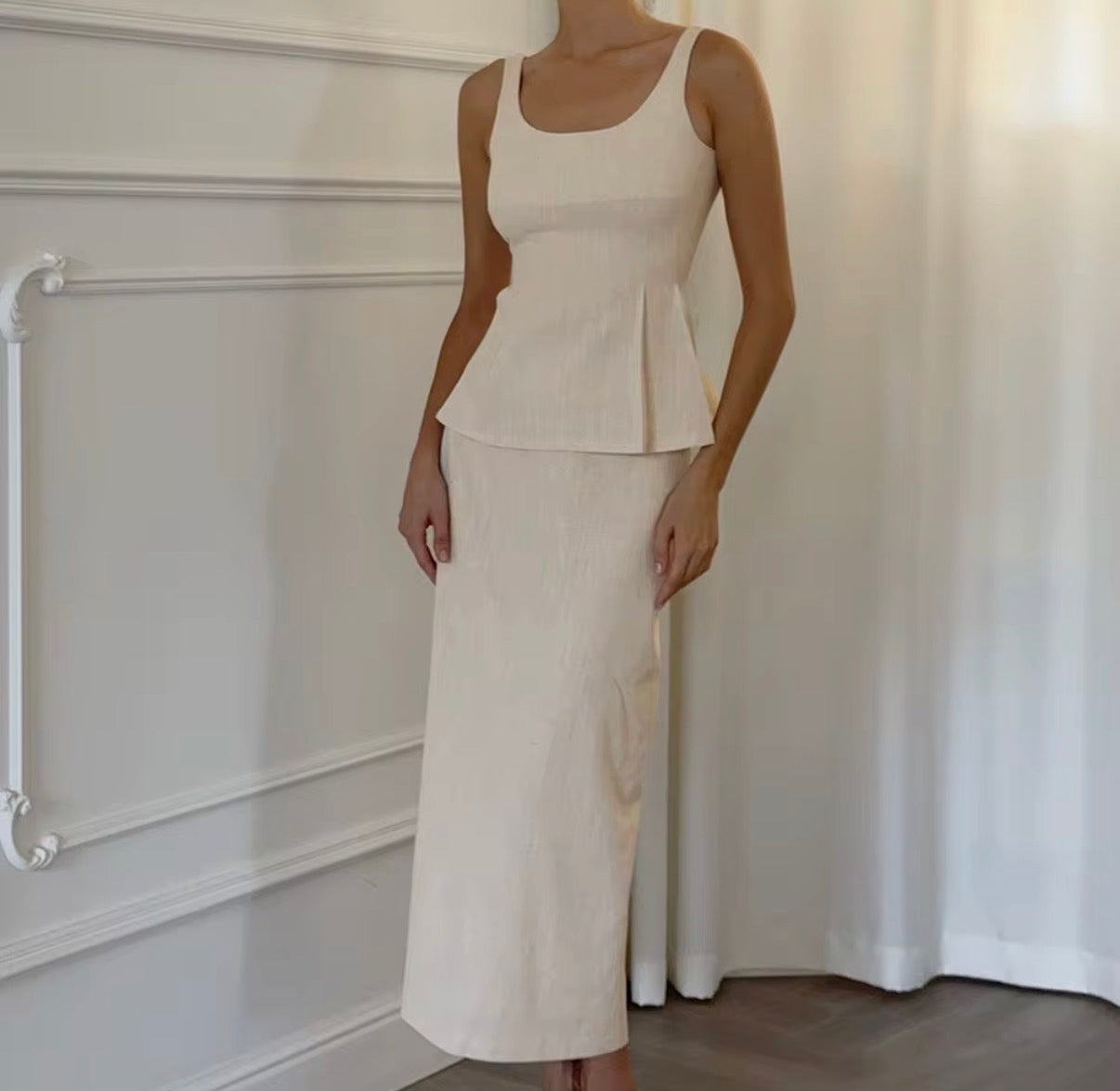 Structured Tank & Maxi Skirt Set