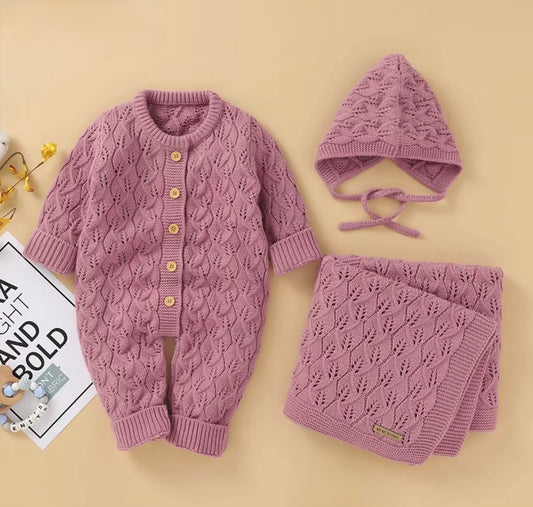 Willow Knit Baby Romper Set