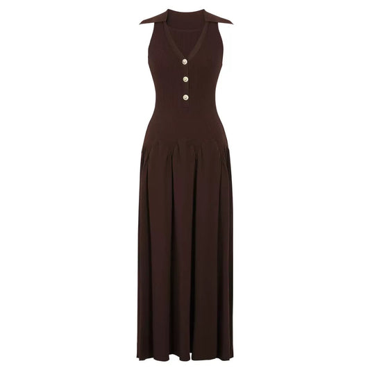 Collared Knit Maxi Dress