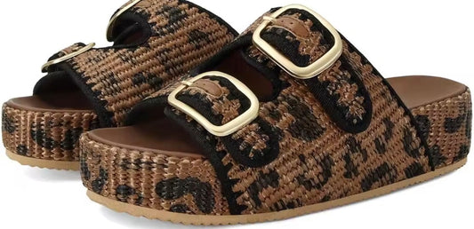 Solara Raffia Slides