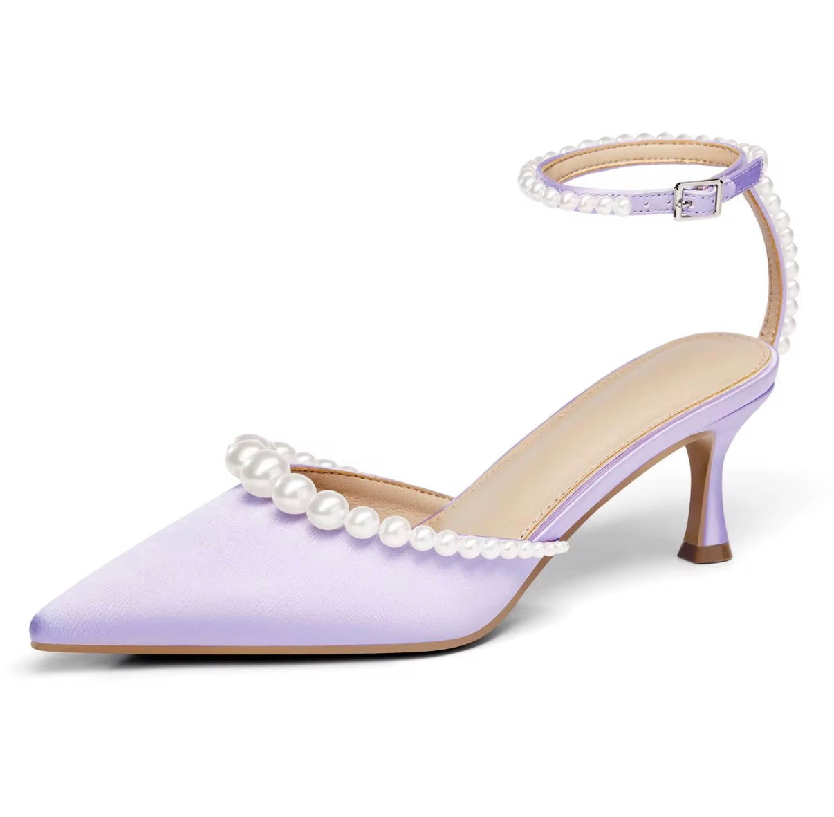 Pearl Strap Pointed Heels
