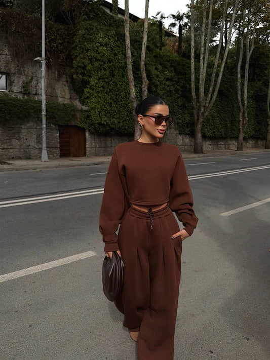 Cocoa Sculpt Wide-Leg Set