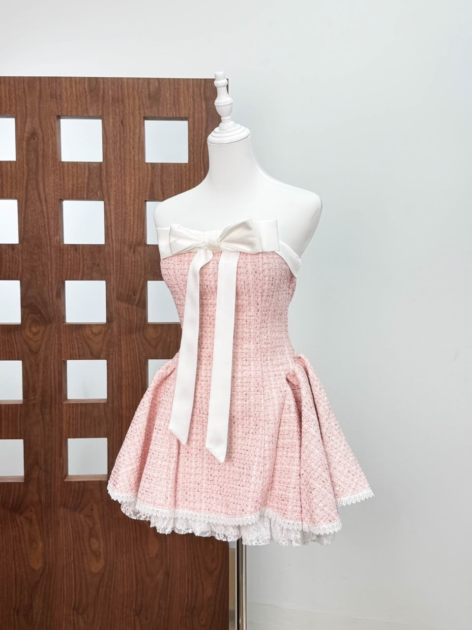 Tweed Bow Mini Dress