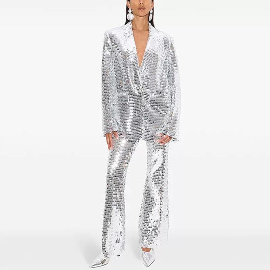 Shimmering Metallic Two-Piece Suit