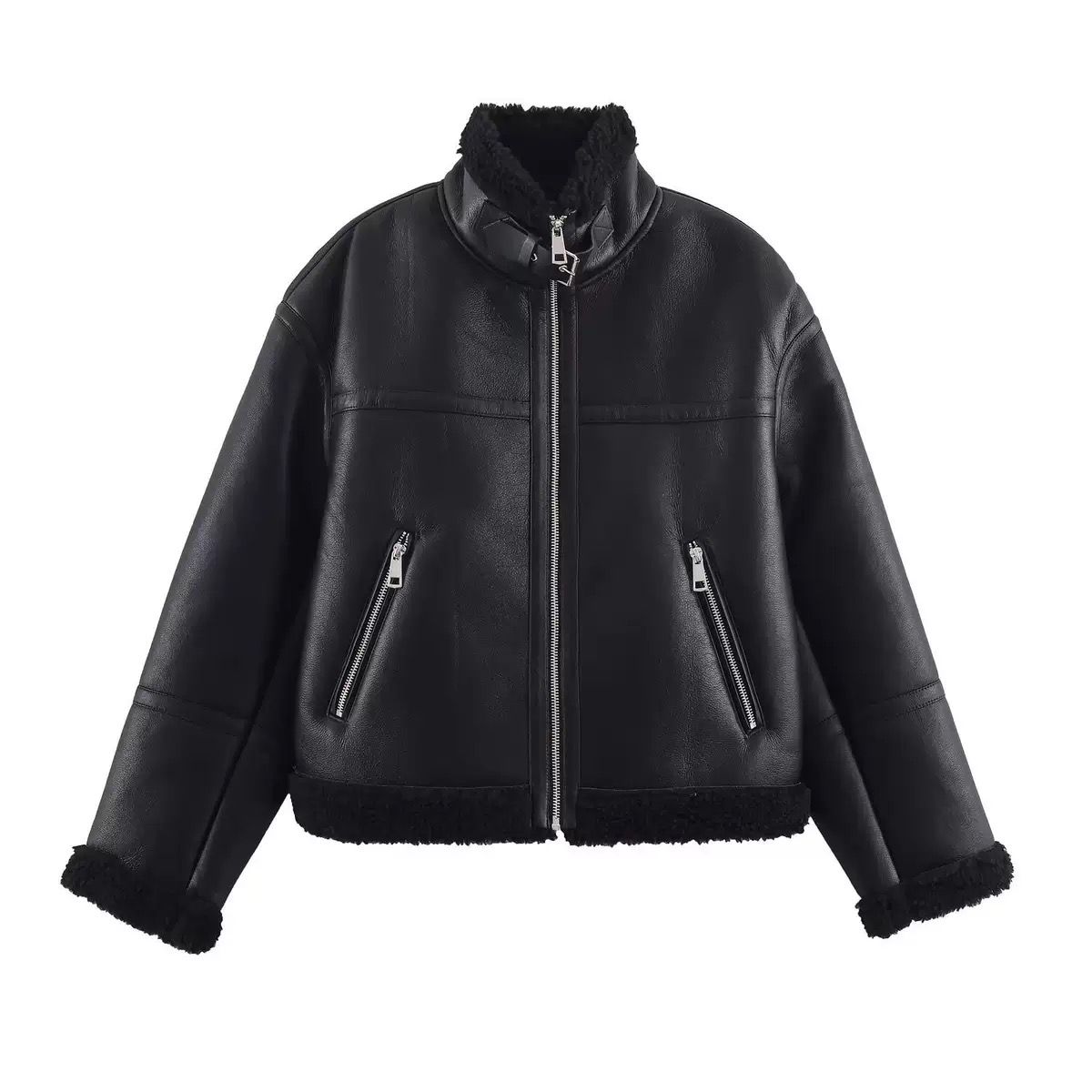 Arctic Noir Shearling Jacket