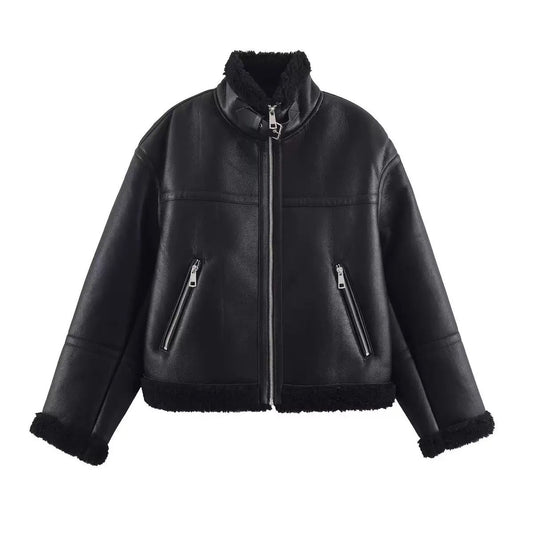 Arctic Noir Shearling Jacket
