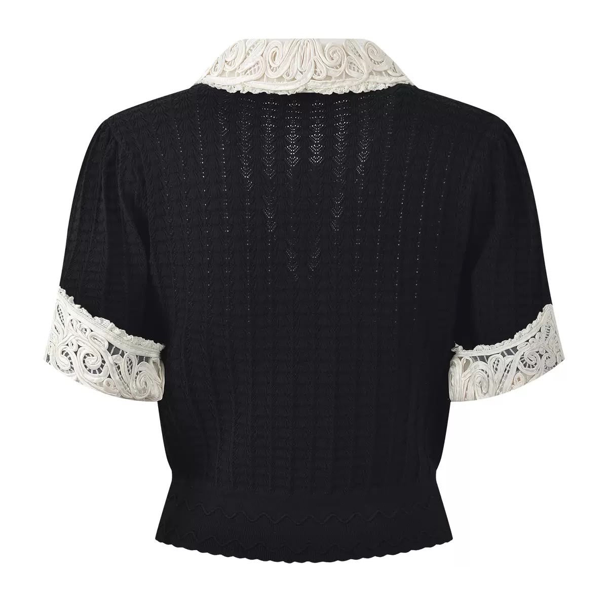 Ivory Lace Collar Knit Top