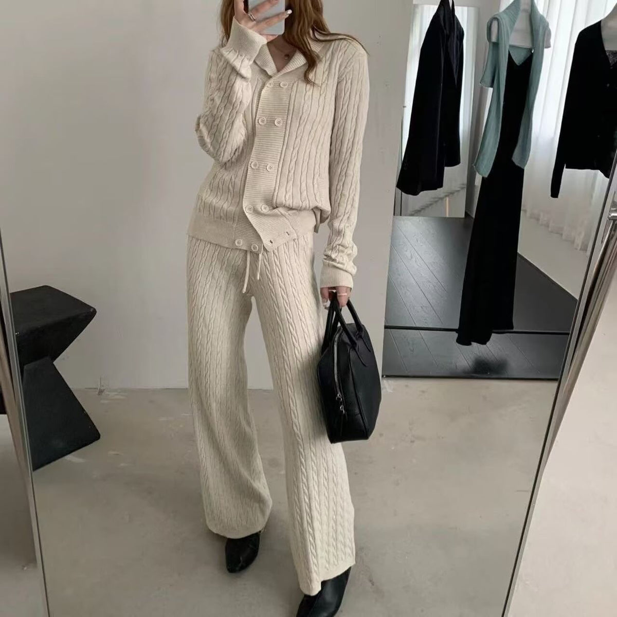 Monroe Cable-Knit Cardigan Set