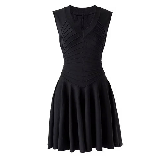 Chevron Knit Flare Dress