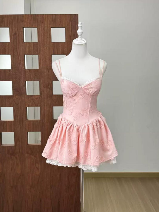 Floral Lace Corset Baby Doll Dress
