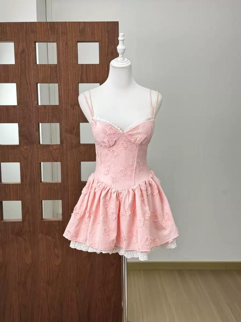 Floral Lace Corset Baby Doll Dress