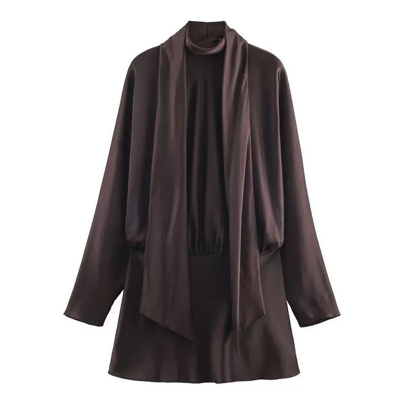 Satin Muse Scarf Dress