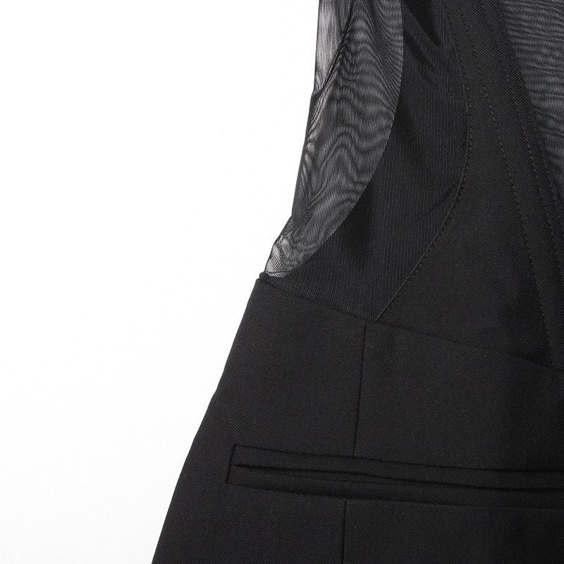 tailored fit blazer with sheer corset waist