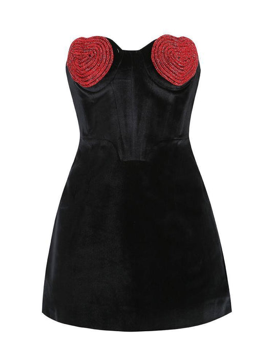 Heart Charmer Velvet Mini Dress