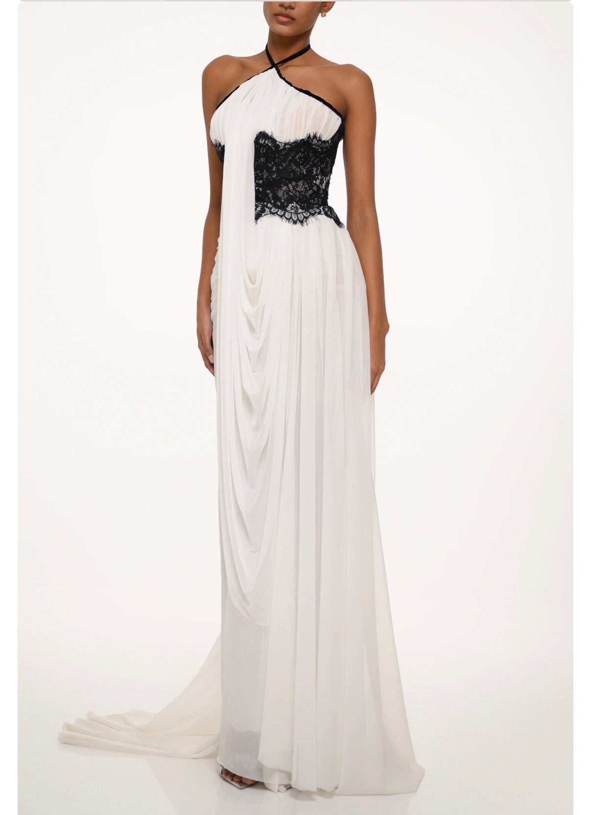 Olive Sequin Halter Maxi Dress