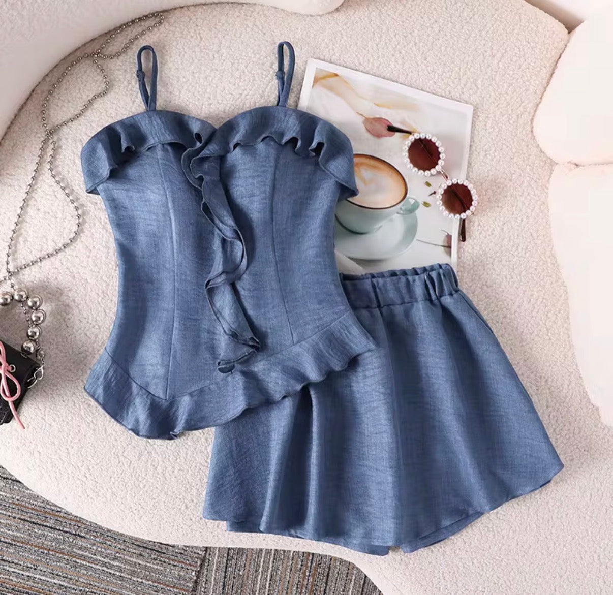 Ruffle Corset Top & Skort Set