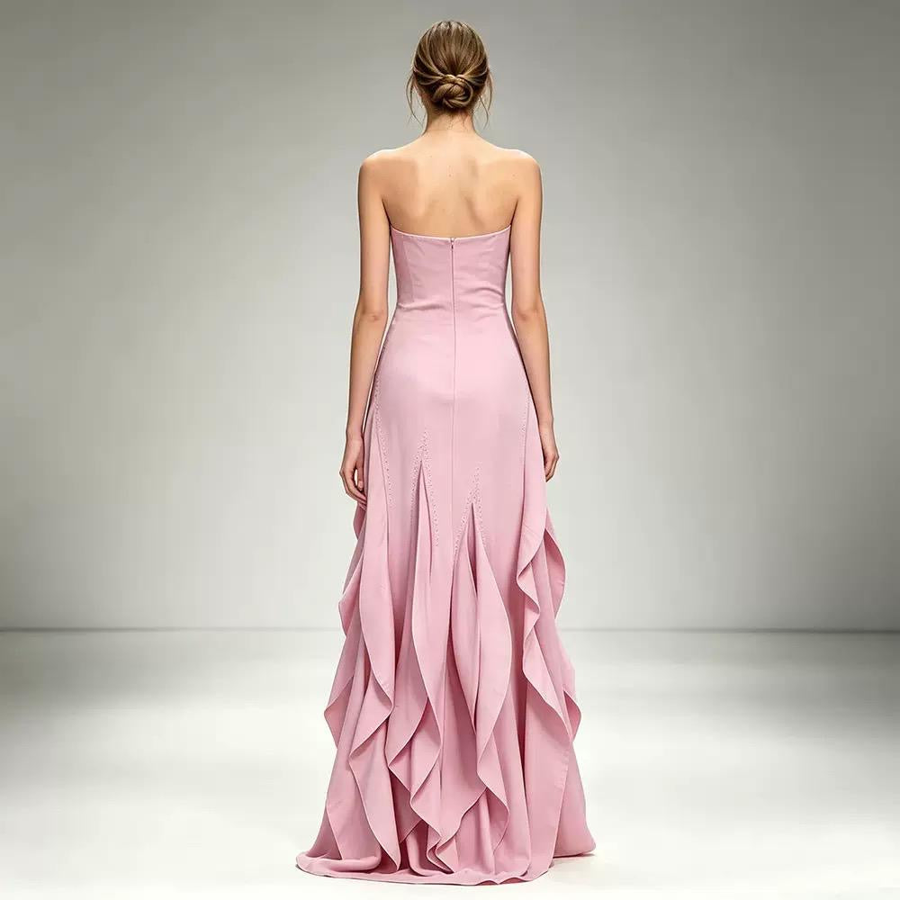 Ruffle Strapless Maxi Dress
