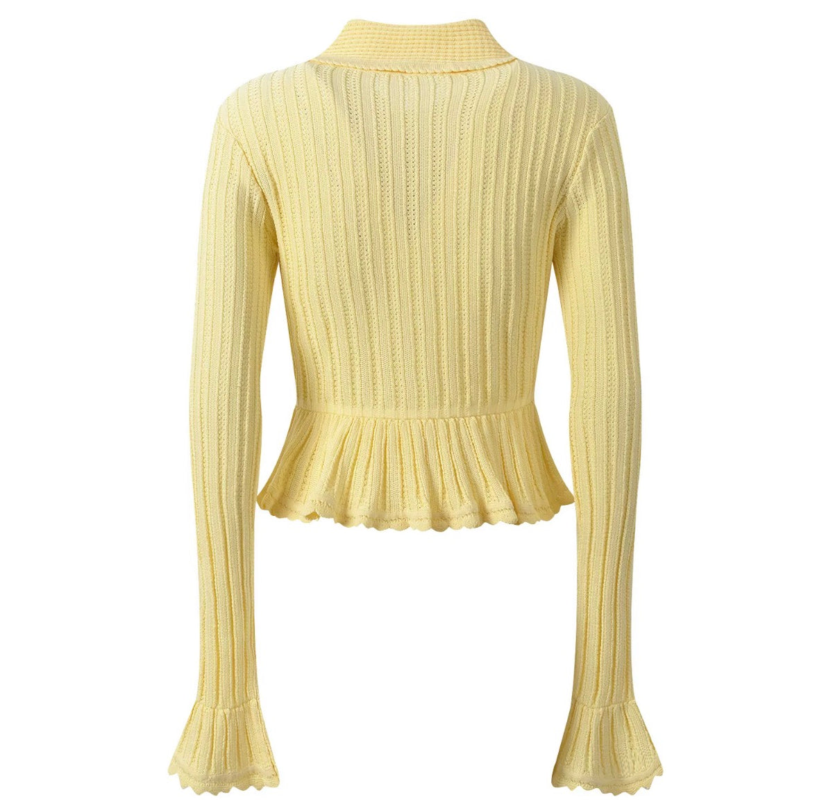 Lace Trim Peplum Knit Skirt Set