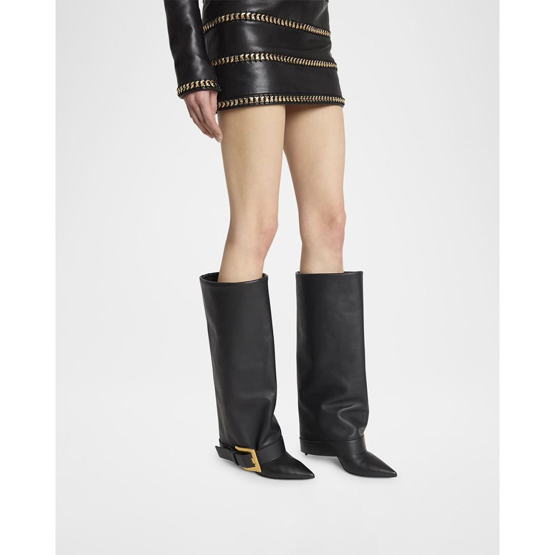 Bold Attitude Oversized Buckle Slouch Boots