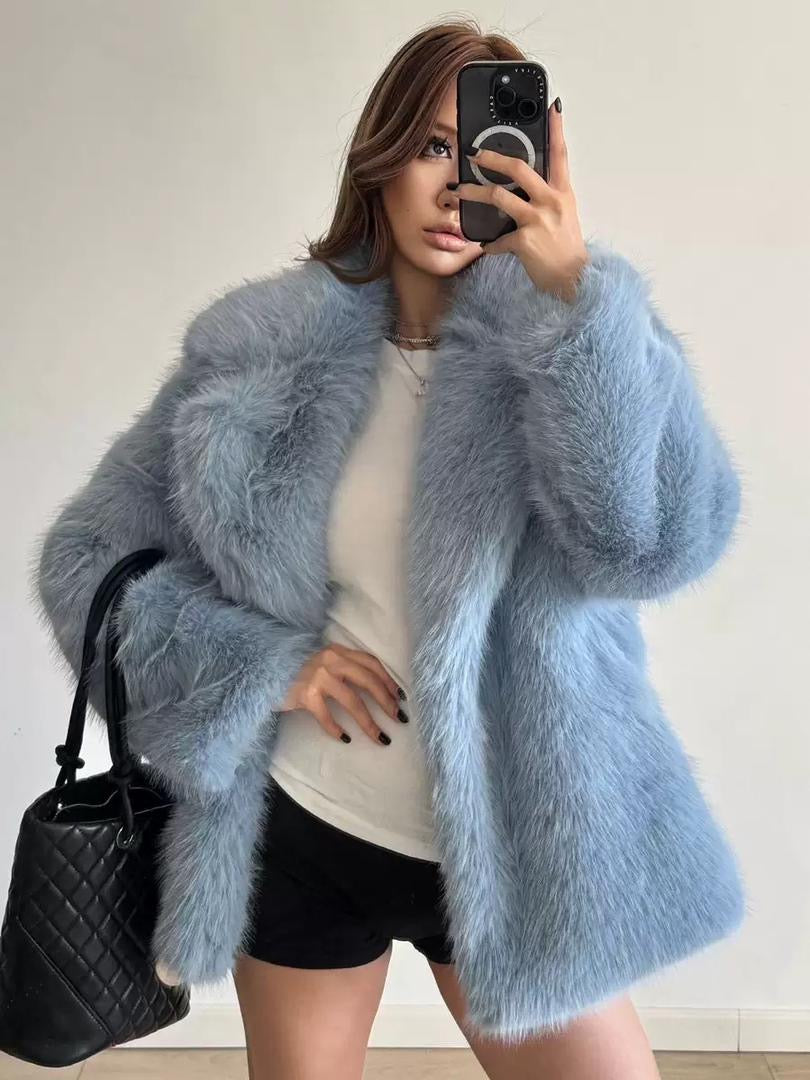 Luxe Frost Faux Fur Coat