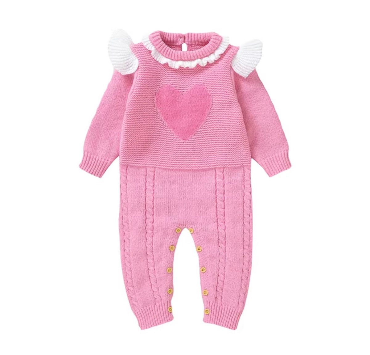 Sweetheart Ruffle Knit Romper