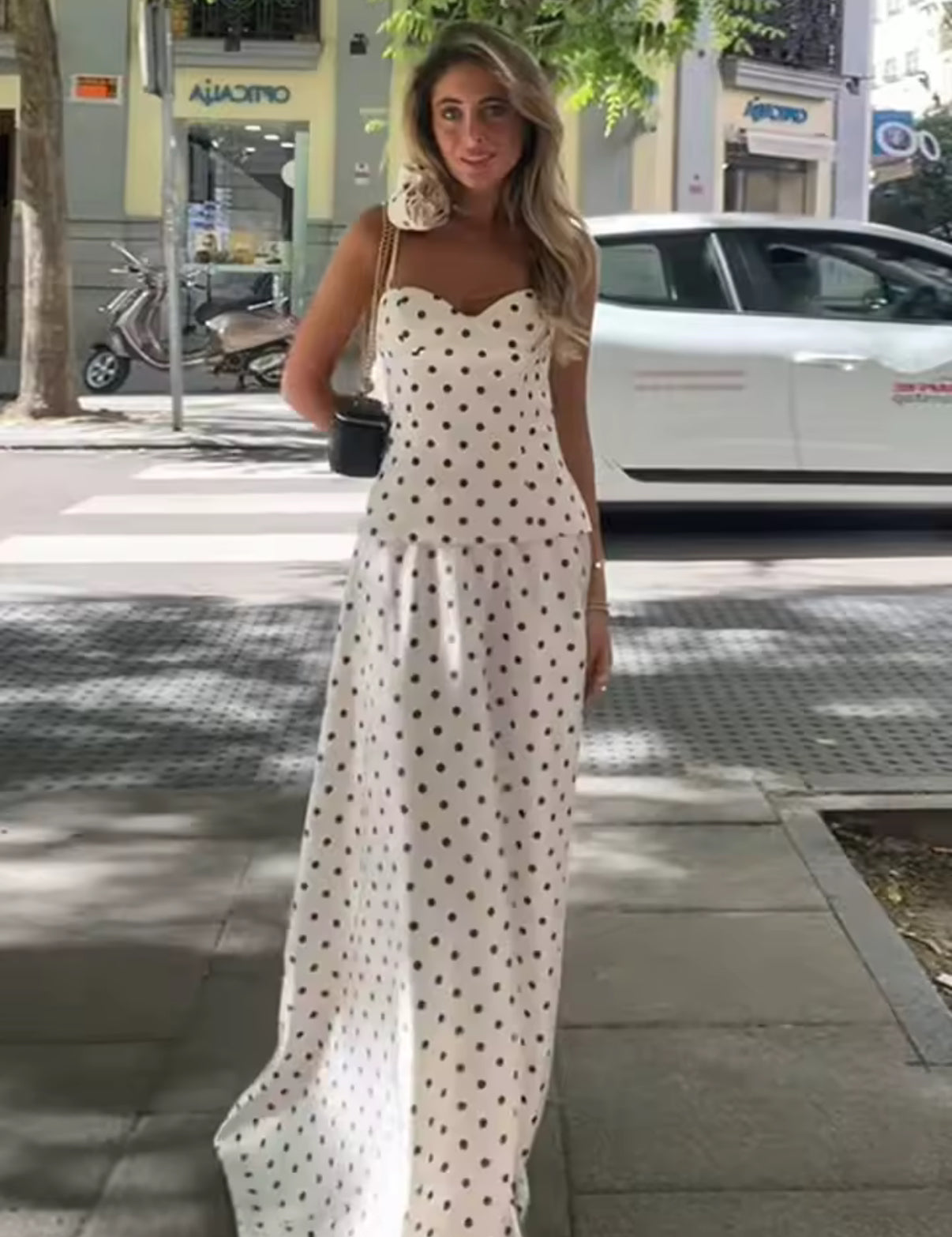 Polka Dot Two-Piece Skirt Set