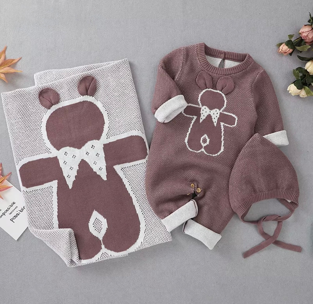 Bunny Cuddle Knit Baby Set