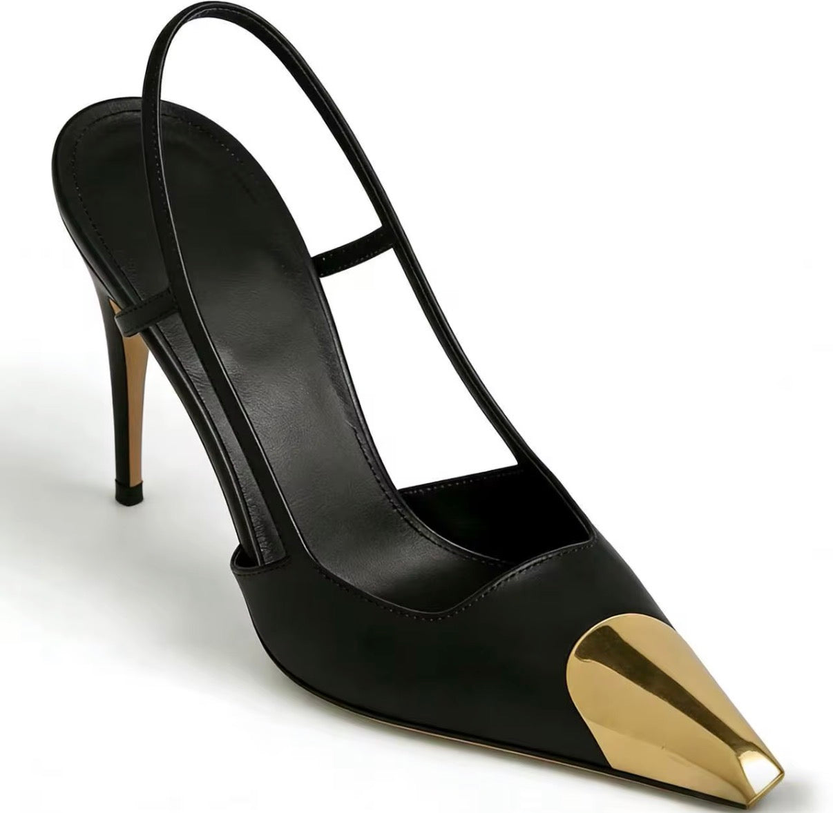 Golden Tip Luxe Slingback Heels