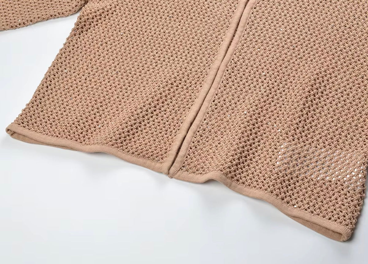 Sheer Mesh Knit Cardigan
