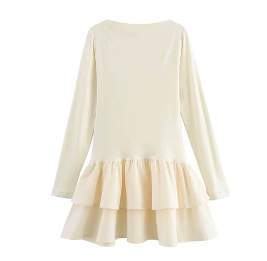 Long Sleeve Ruffled Mini Dress